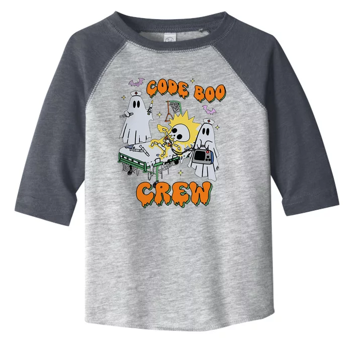 Code Boo Crew Funny Ghost Nurse Halloween Costume Nursing Toddler Fine Jersey T-Shirt