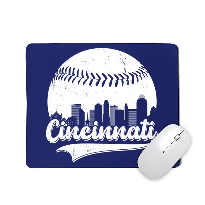 Cincinnati Baseball City Skyline Mousepad