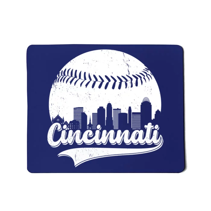 Cincinnati Baseball City Skyline Mousepad