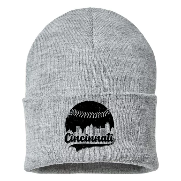 Cincinnati Baseball City Skyline Sustainable Knit Beanie