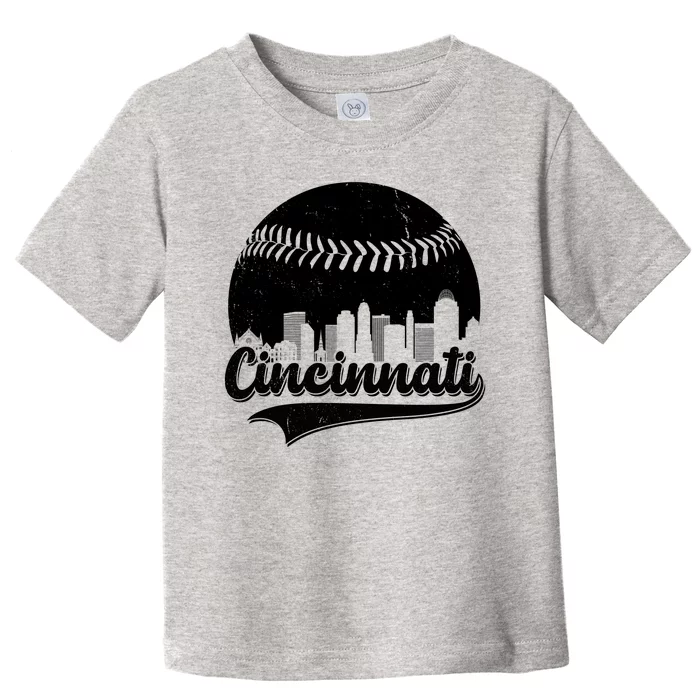 Cincinnati Baseball City Skyline Toddler T-Shirt