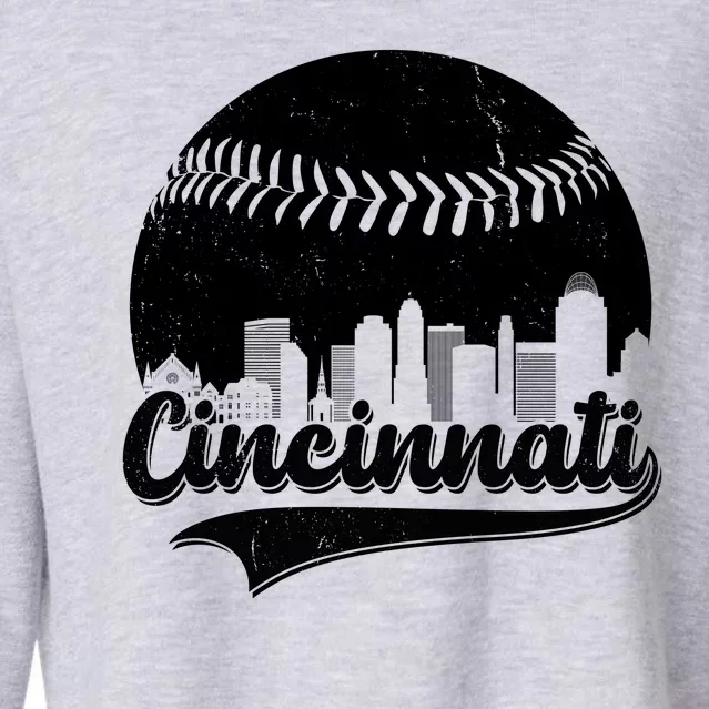 Cincinnati Baseball City Skyline Cropped Pullover Crew