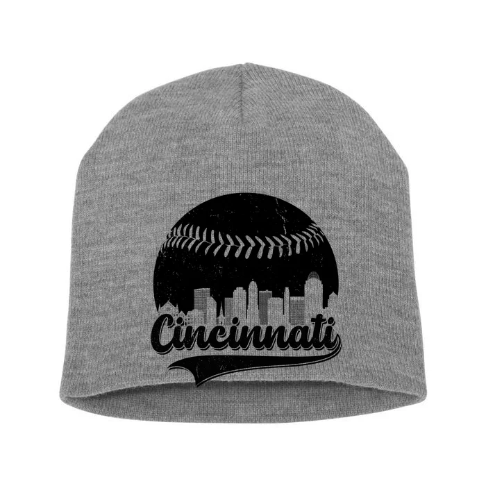 Cincinnati Baseball City Skyline Short Acrylic Beanie