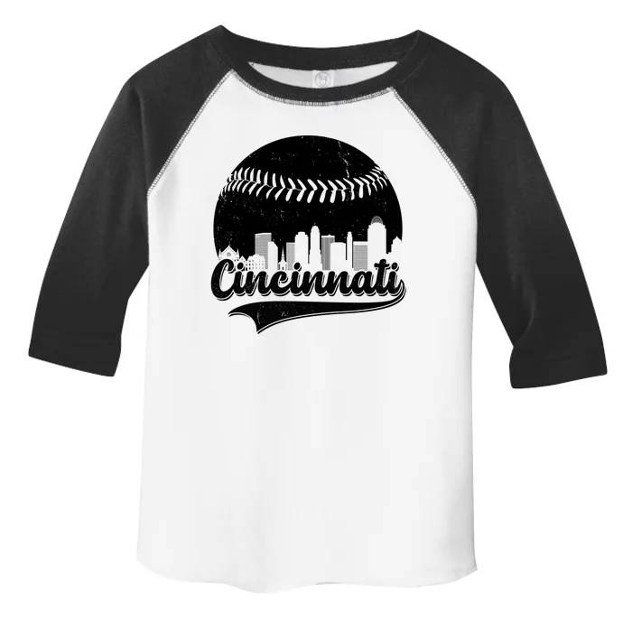 Cincinnati Baseball City Skyline Toddler Fine Jersey T-Shirt