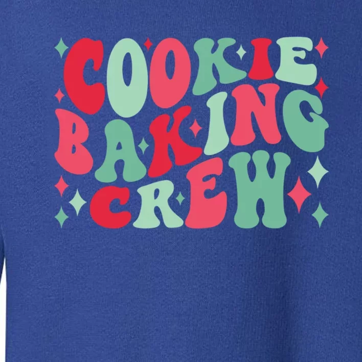 Cookie Baking Crew Christmas Santa Family Groovy Christmas Funny Gift Toddler Sweatshirt