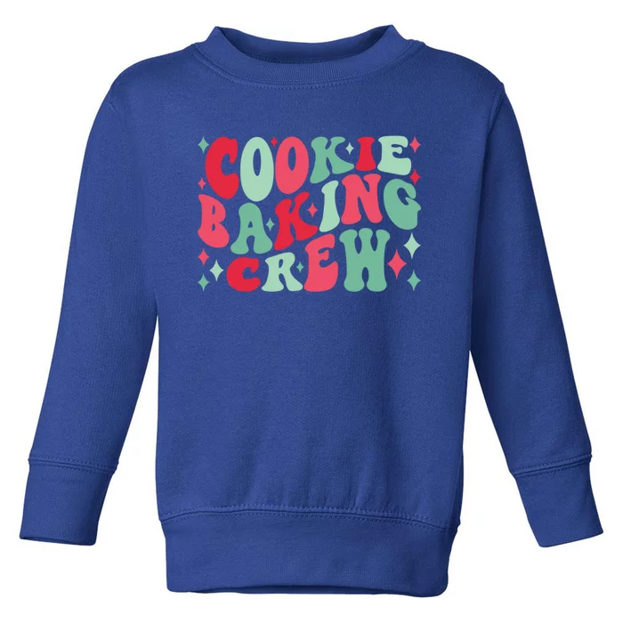 Cookie Baking Crew Christmas Santa Family Groovy Christmas Funny Gift Toddler Sweatshirt