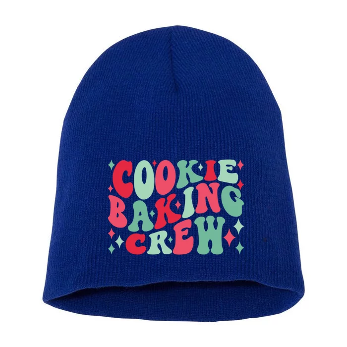 Cookie Baking Crew Christmas Santa Family Groovy Christmas Funny Gift Short Acrylic Beanie