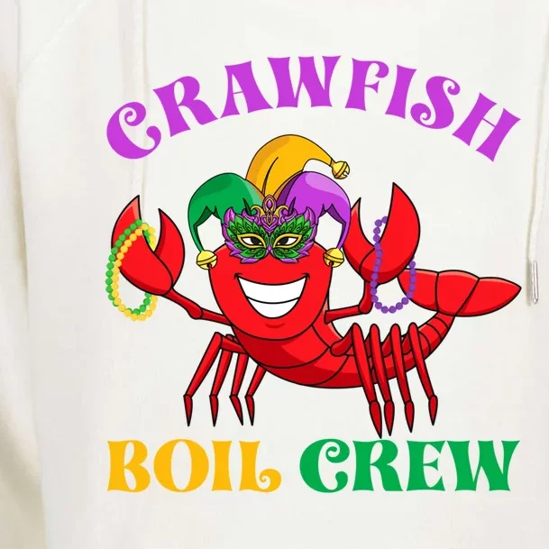 Crawfish Boil Crew Funny Mardi Gras Carnival New Orleans Cute Gift Womens Funnel Neck Pullover Hood