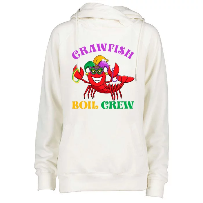 Crawfish Boil Crew Funny Mardi Gras Carnival New Orleans Cute Gift Womens Funnel Neck Pullover Hood