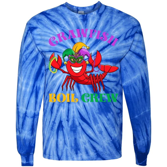 Crawfish Boil Crew Funny Mardi Gras Carnival New Orleans Cute Gift Tie-Dye Long Sleeve Shirt