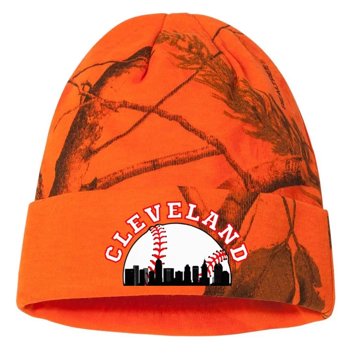 Cleveland Baseball Cleveland Oh Cityscape Cle Skyline Kati - 12in Camo Beanie