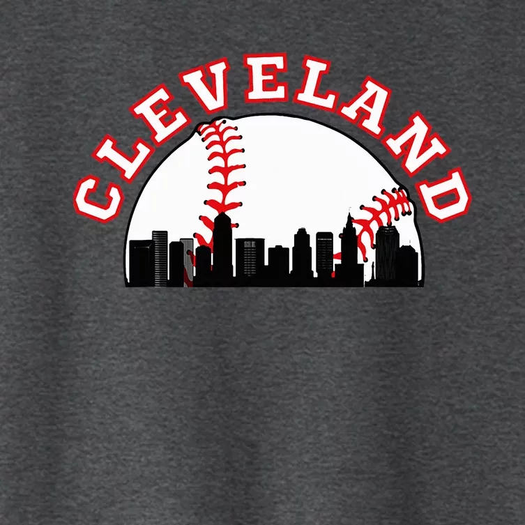 Cleveland Baseball Cleveland Oh Cityscape Cle Skyline Women's Crop Top Tee