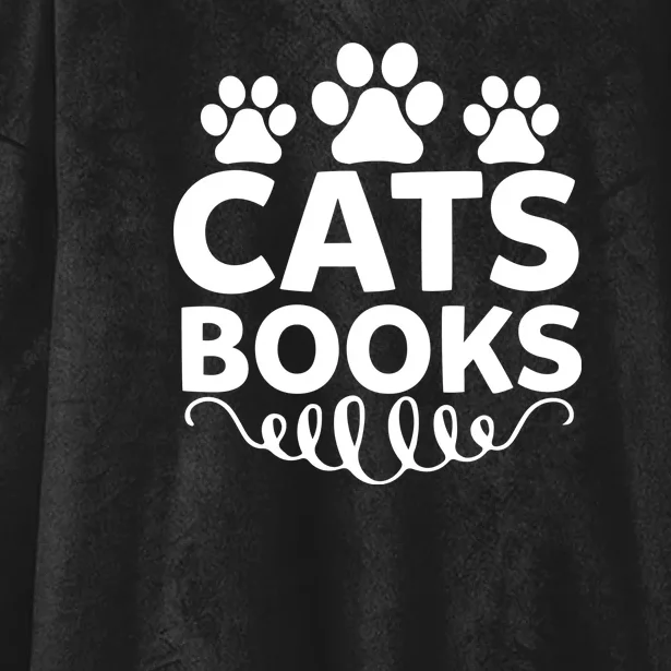 Cats Books Hooded Wearable Blanket