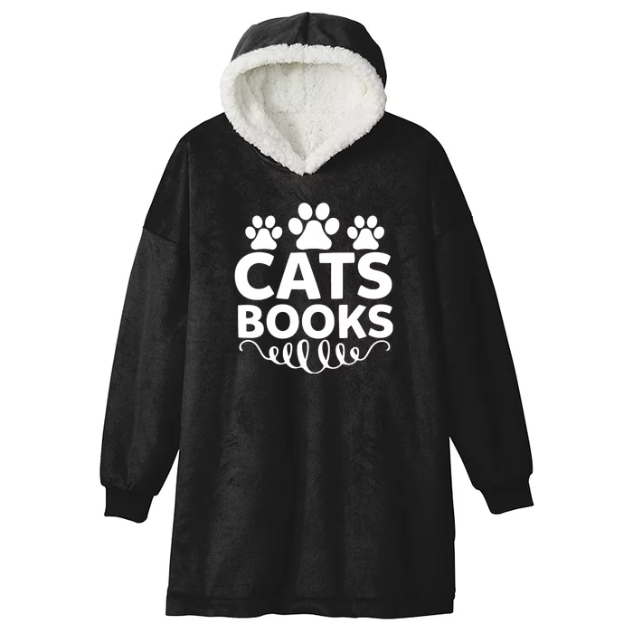 Cats Books Hooded Wearable Blanket