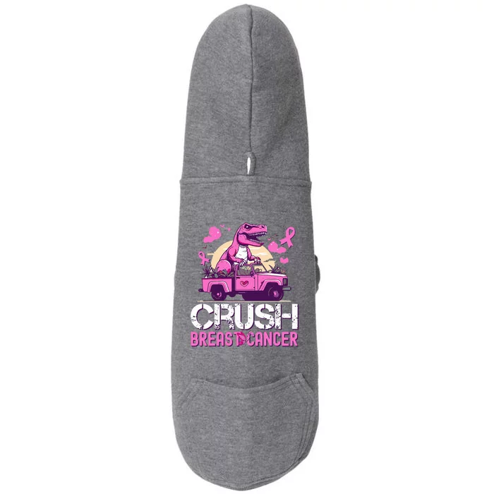 Crush Breast Cancer Awareness Monster Truck Doggie 3-End Fleece Hoodie