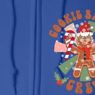 Cookie Baking Crew Groovy Retro Christmas Matching Family Gift Full Zip Hoodie