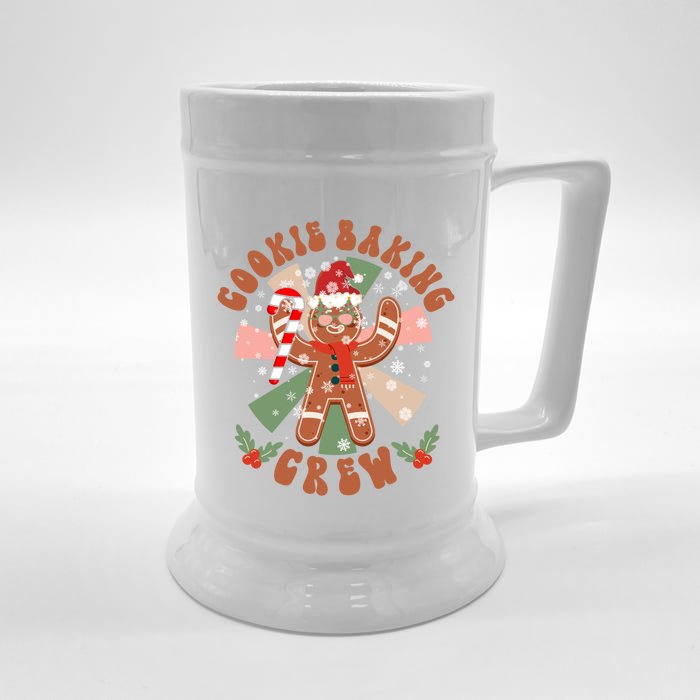 Cookie Baking Crew Groovy Retro Christmas Matching Family Gift Front & Back Beer Stein