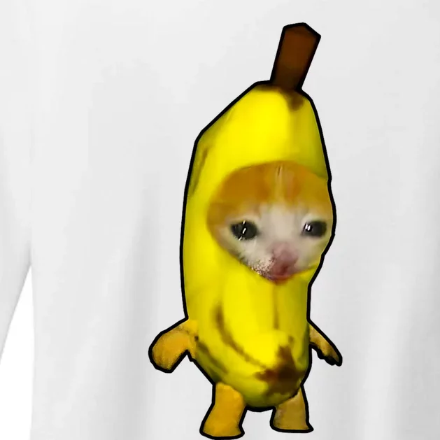 Cute Banana Cat Happy Bananacat Meme Kitty Cat Lovers Meme Womens CVC Long Sleeve Shirt