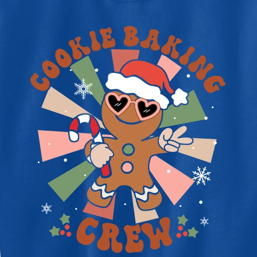 Cookie Baking Crew Groovy Retro Merry Christmas Xmas Gift Kids Sweatshirt