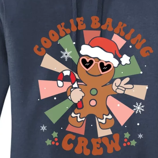 Cookie Baking Crew Groovy Retro Merry Christmas Xmas Gift Women's Pullover Hoodie