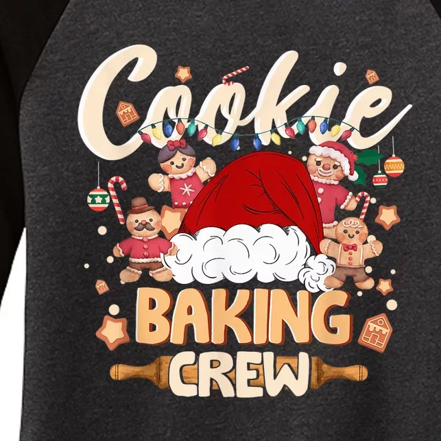 Cookie Baking Crew Shirt Christmas Santa Gingerbread Xmas Women's Tri-Blend 3/4-Sleeve Raglan Shirt