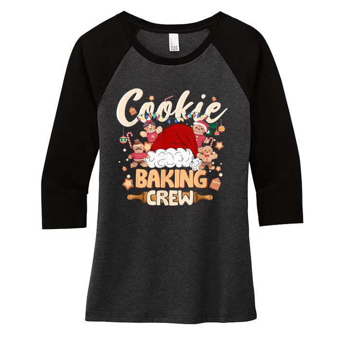 Cookie Baking Crew Shirt Christmas Santa Gingerbread Xmas Women's Tri-Blend 3/4-Sleeve Raglan Shirt