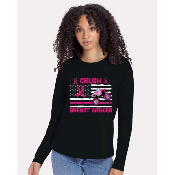 Crush Breast Cancer Awareness Monster Pin.K Monster Truck Womens Cotton Relaxed Long Sleeve T-Shirt