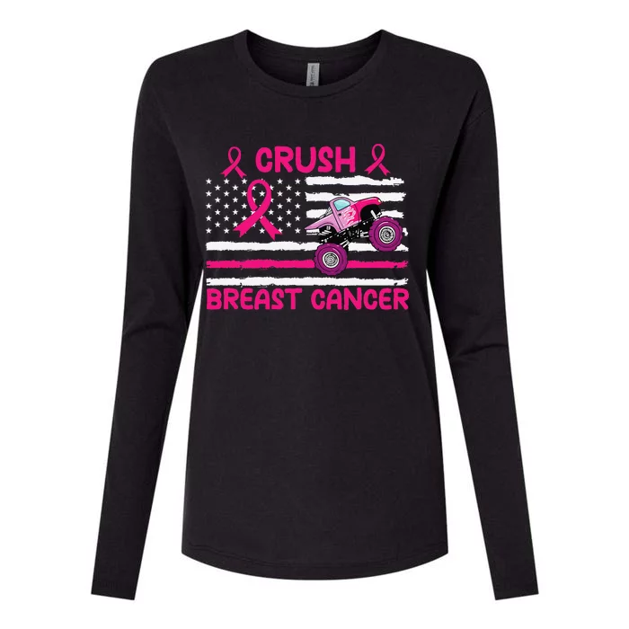 Crush Breast Cancer Awareness Monster Pin.K Monster Truck Womens Cotton Relaxed Long Sleeve T-Shirt