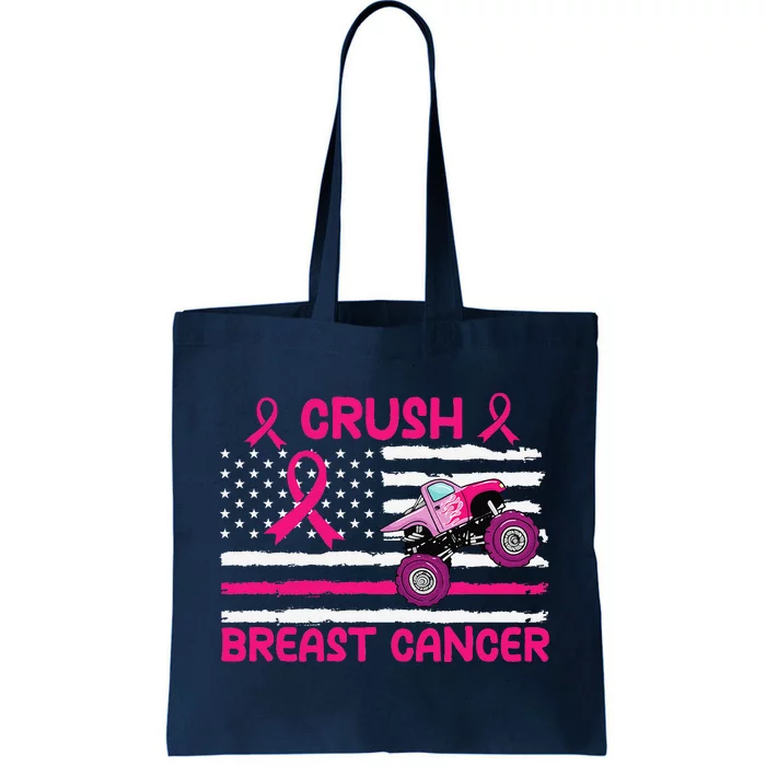 Crush Breast Cancer Awareness Monster Pin.K Monster Truck Tote Bag