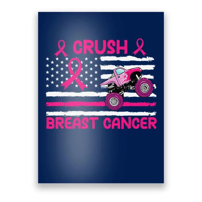 Crush Breast Cancer Awareness Monster Pin.K Monster Truck Poster