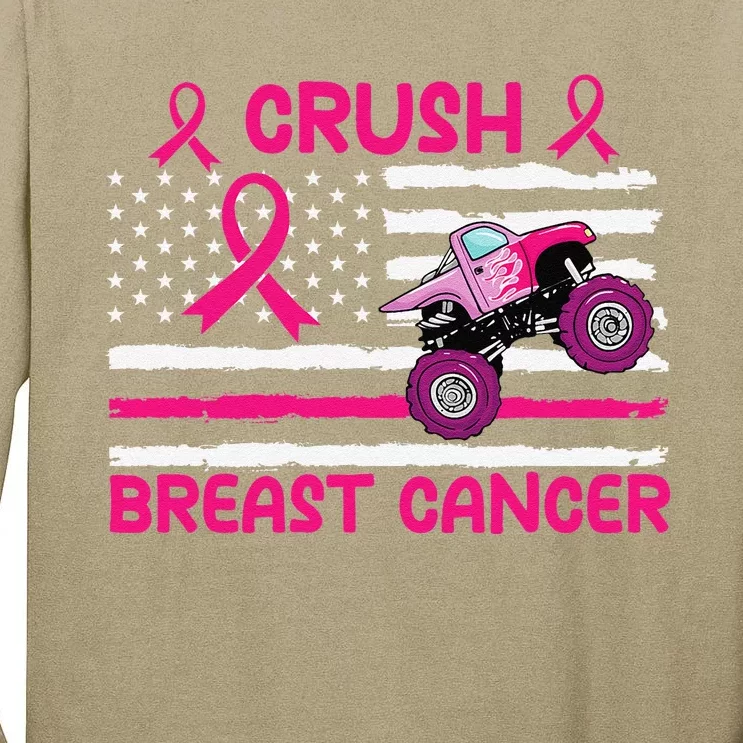 Crush Breast Cancer Awareness Monster Pin.K Monster Truck Tall Long Sleeve T-Shirt