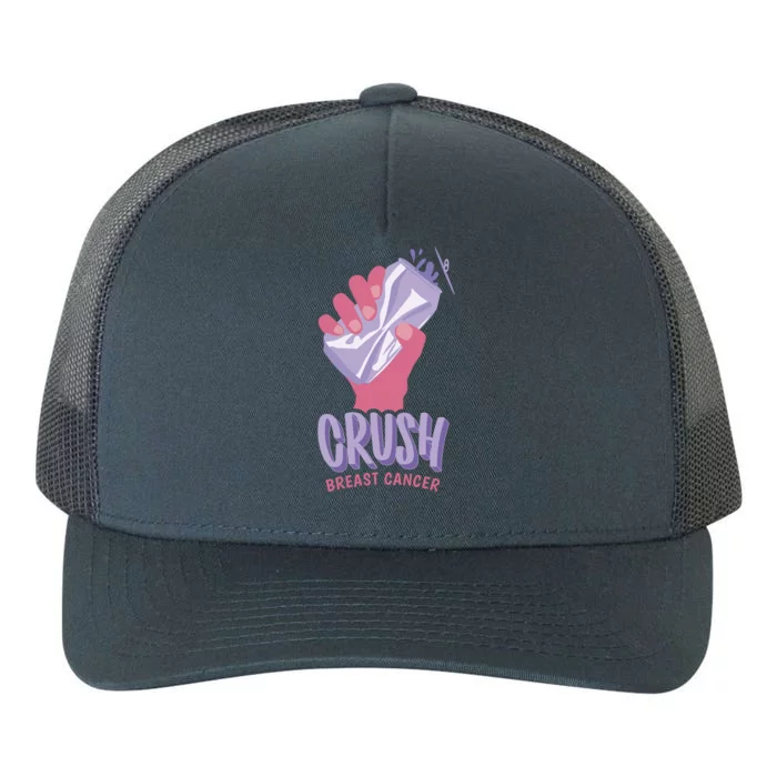 Crush Breast Cancer Can Yupoong Adult 5-Panel Trucker Hat