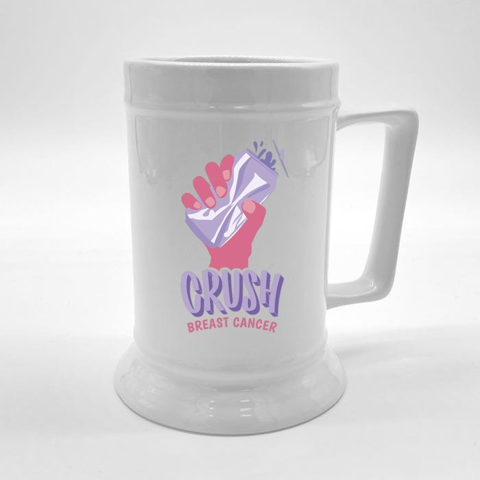 Crush Breast Cancer Can Front & Back Beer Stein