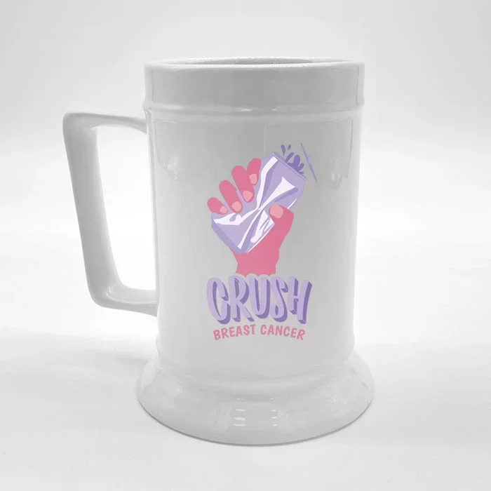 Crush Breast Cancer Can Front & Back Beer Stein