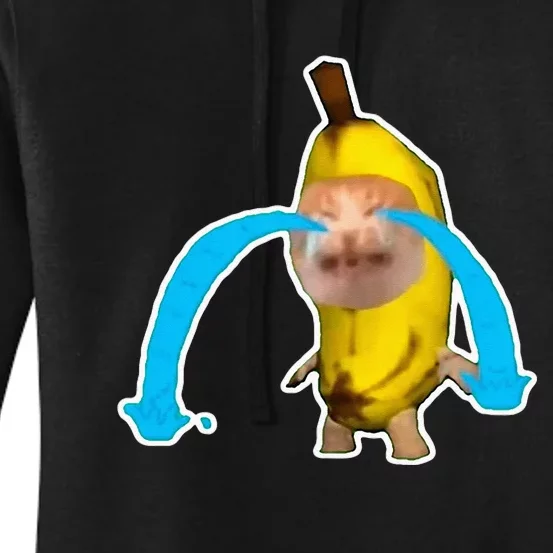 Crying Banana Cat Meme Women's Pullover Hoodie