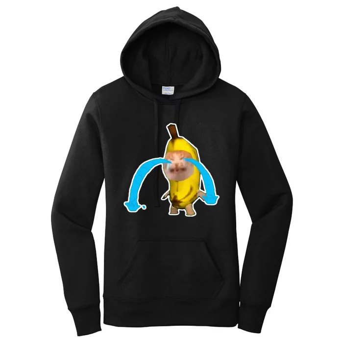 Crying Banana Cat Meme Women's Pullover Hoodie