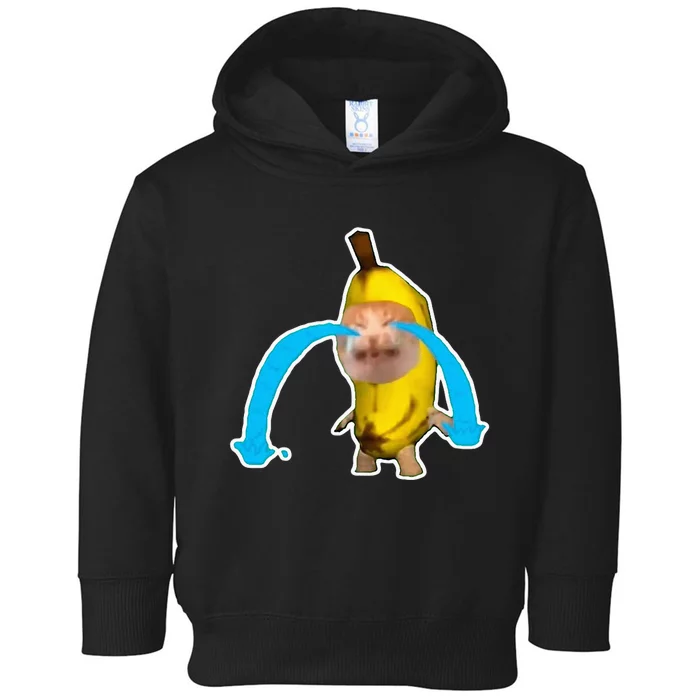 Crying Banana Cat Meme Toddler Hoodie