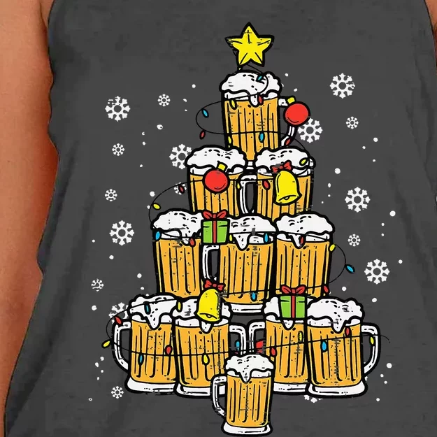 Craft Beer Christmas Tree Ornament for Beer Enthusiast Women's Knotted Racerback Tank