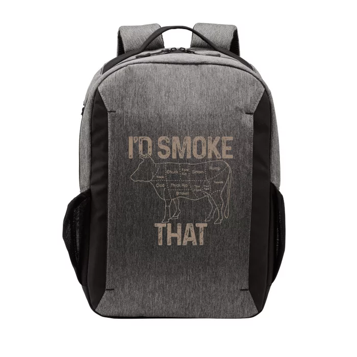 Chef Butcher Cook Bbq ID Smoke That Cow Beef Funny Gift Vector Backpack