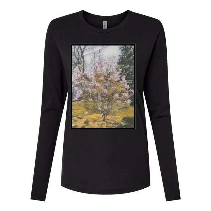 Cherry Blossoms Womens Cotton Relaxed Long Sleeve T-Shirt