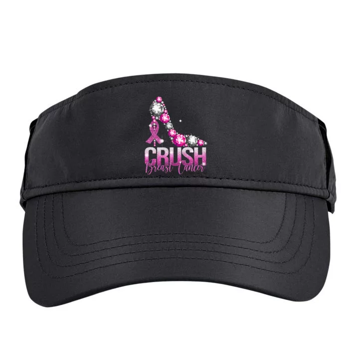 Crush Breast Cancer Awareness Bling Pink Ribbon Adult Drive Performance Visor