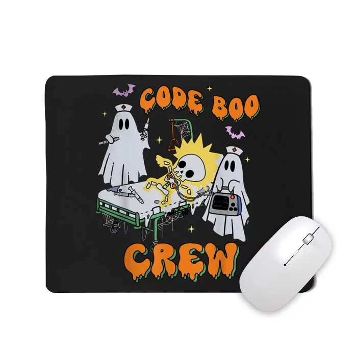 Code Boo Crew Funny Ghost Nurse Halloween Costume Nursing Mousepad