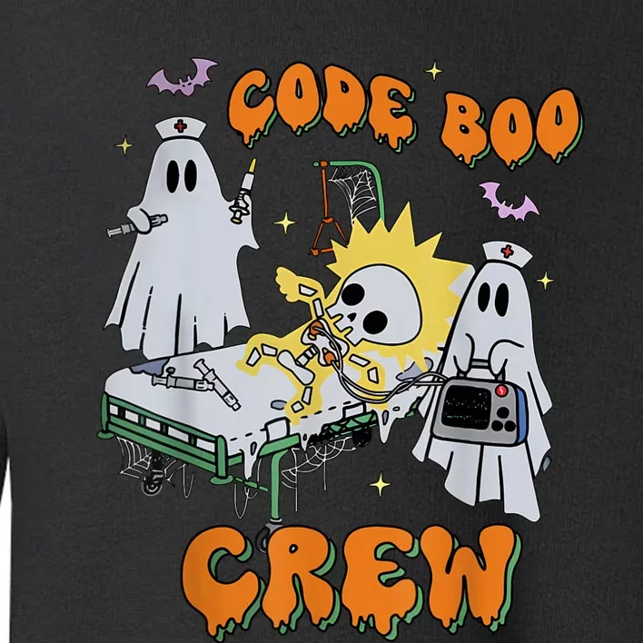 Code Boo Crew Funny Ghost Nurse Halloween Costume Nursing Toddler Sweatshirt