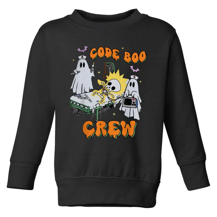 Code Boo Crew Funny Ghost Nurse Halloween Costume Nursing Toddler Sweatshirt