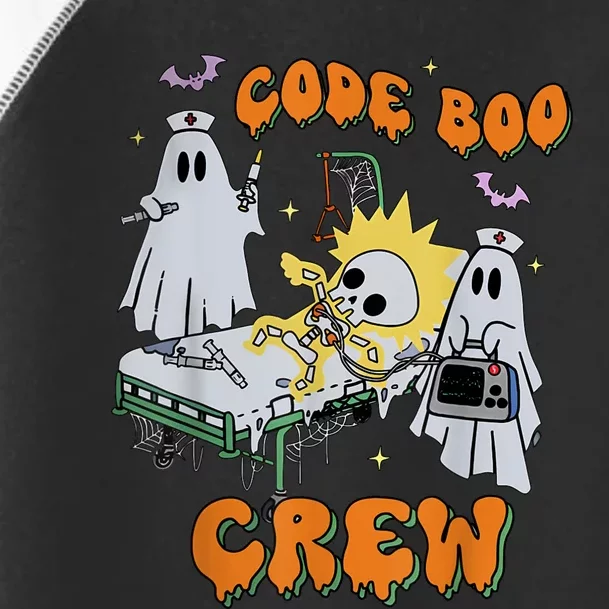 Code Boo Crew Funny Ghost Nurse Halloween Costume Nursing Toddler Fine Jersey T-Shirt