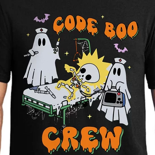 Code Boo Crew Funny Ghost Nurse Halloween Costume Nursing Pajama Set