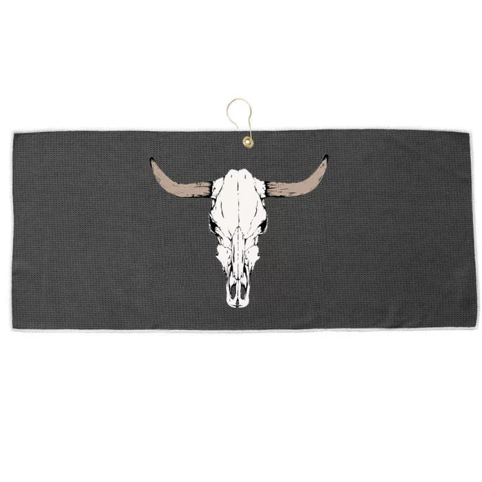 Cow Bull Cattle Skull Head Western Vintage Animal Graphic Large Microfiber Waffle Golf Towel