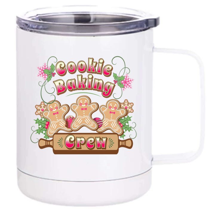 Cookie Baking Crew Holiday Design Gift Front & Back 12oz Stainless Steel Tumbler Cup