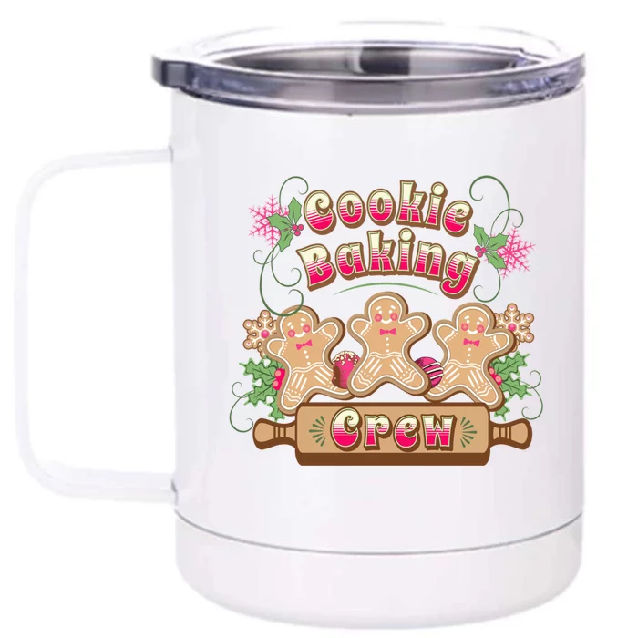 Cookie Baking Crew Holiday Design Gift Front & Back 12oz Stainless Steel Tumbler Cup