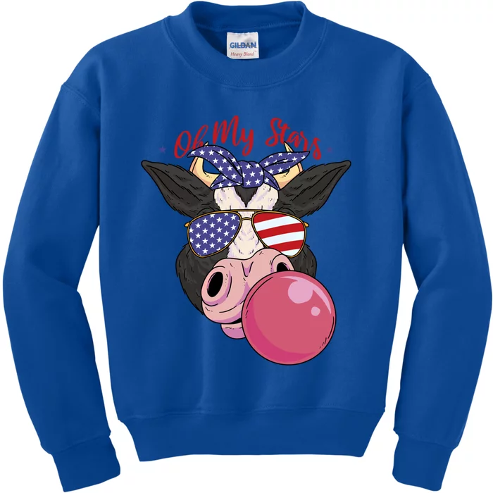 Cow Baloon Cute Usa Stars Cute Gift Kids Sweatshirt